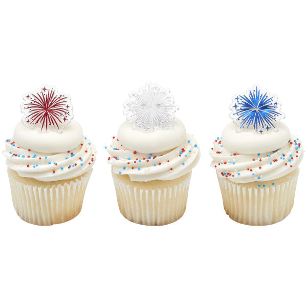 Foil Fireworks Cupcake Rings 12ct