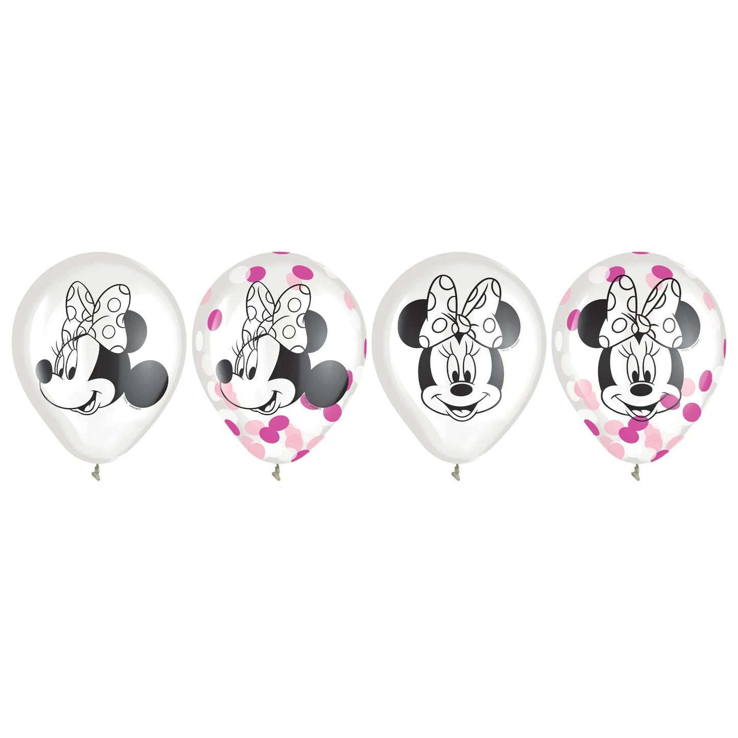 Globo de confeti de látex Minnie Mouse Forever, 6 unidades