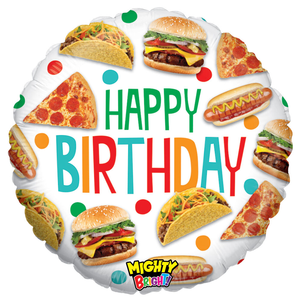 Mighty Food Birthday 21" Foil Balloon, 1ct
