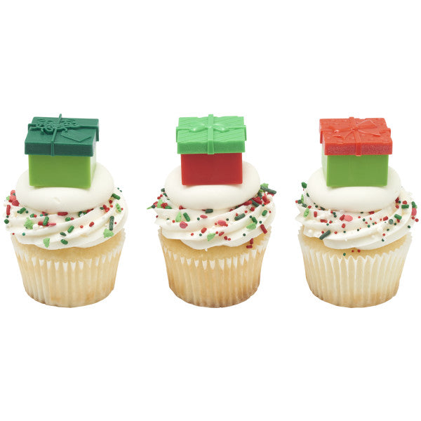 Fillable Festive Presents Cupcake Rings 12ct