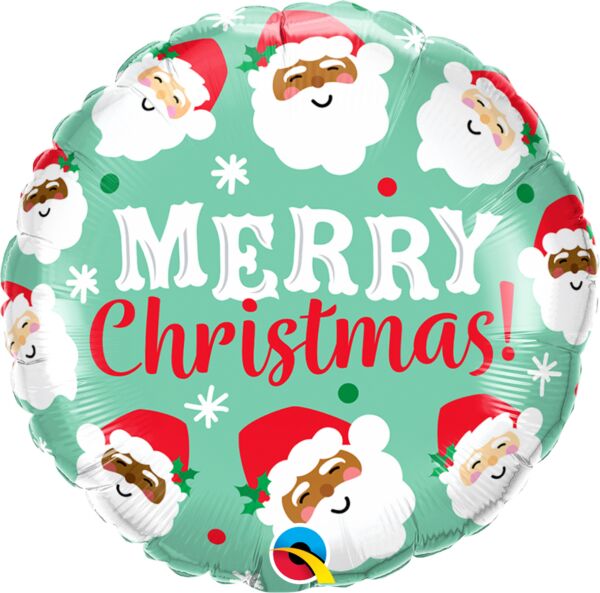 Ho Ho Ho Christmas Santa 18" Round Foil Balloon, 1ct