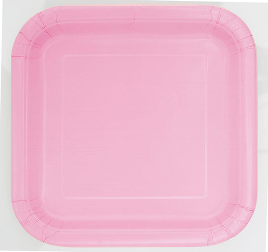 Lovely Pink 7" Square Plates, 16ct