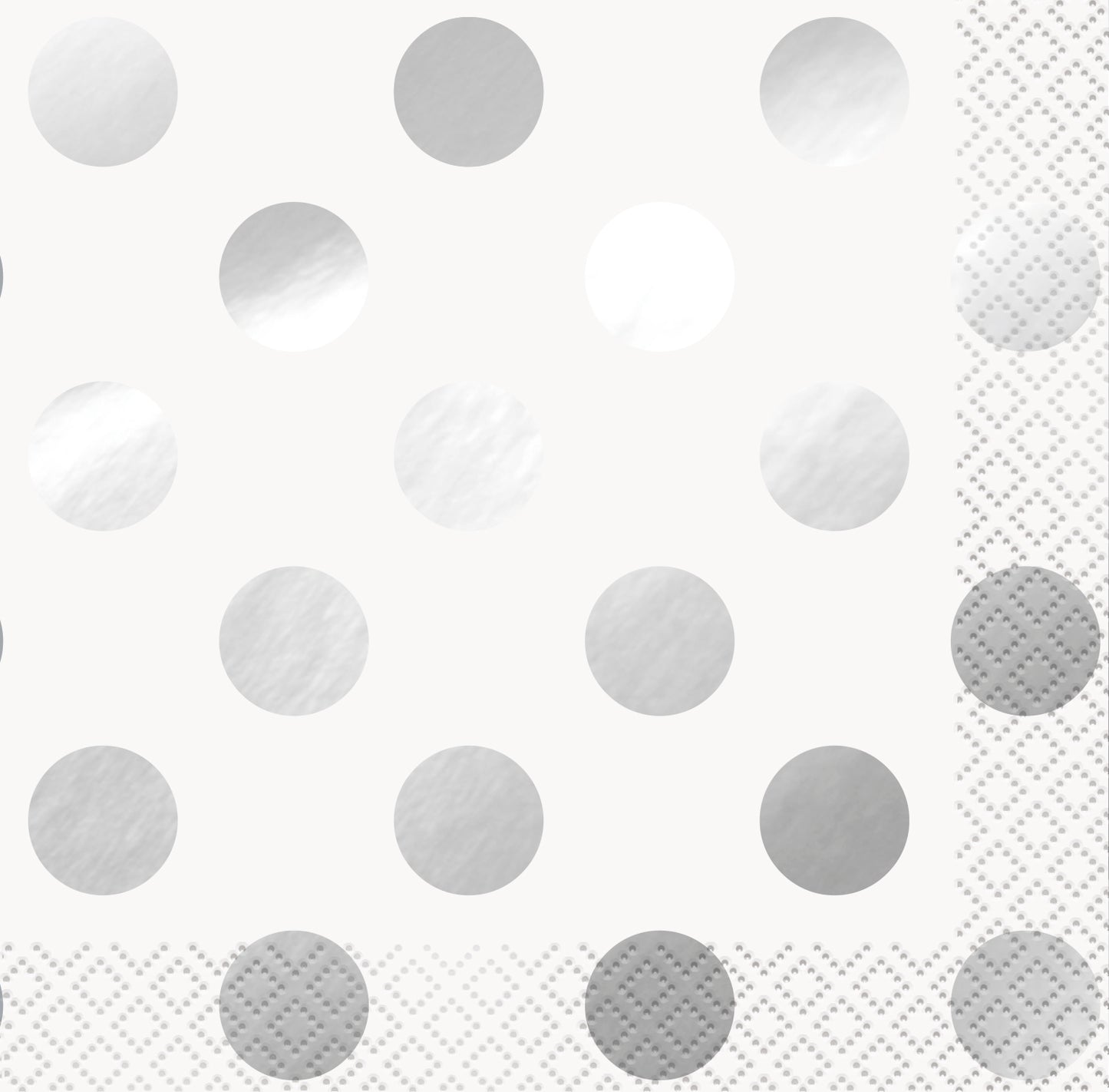 Silver Foil Dots Beverage Napkins, 16ct