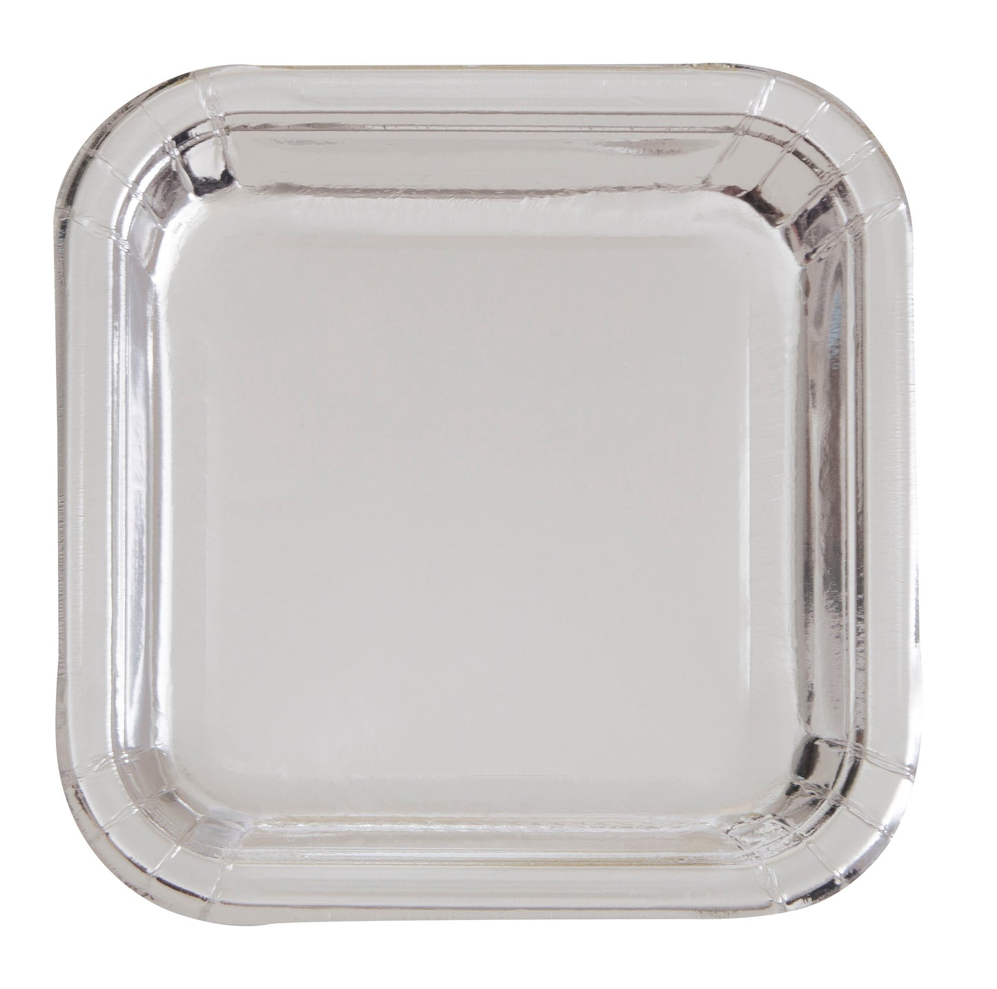 Silver Foil Square 7" Dessert Plates, 8ct
