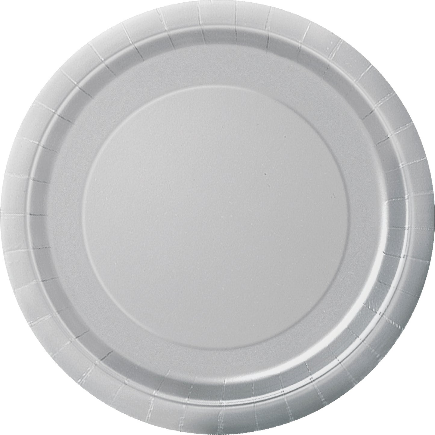 Silver Solid Round 7" Dessert Plates, 8ct