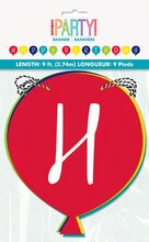 Balloon Party Birthday Shaped Banner 9 ft