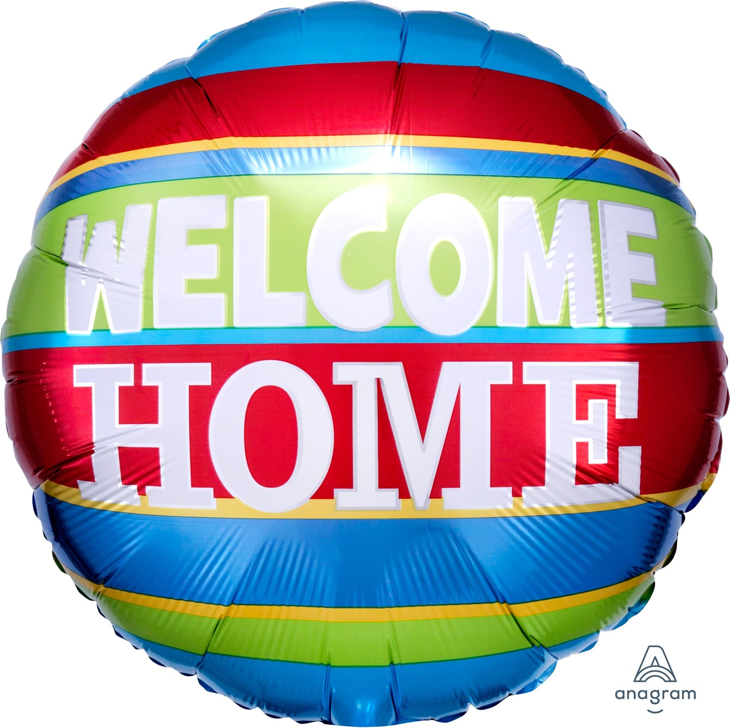Globo de aluminio redondo Welcome Home Stripes de 17", 1 unidad