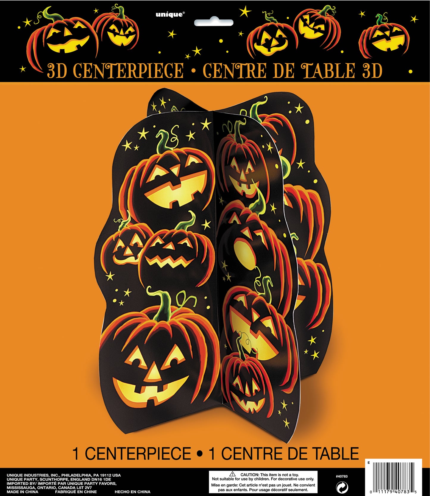 Pumpkin Grin Deluxe 14" 3D Centerpiece, 1ct