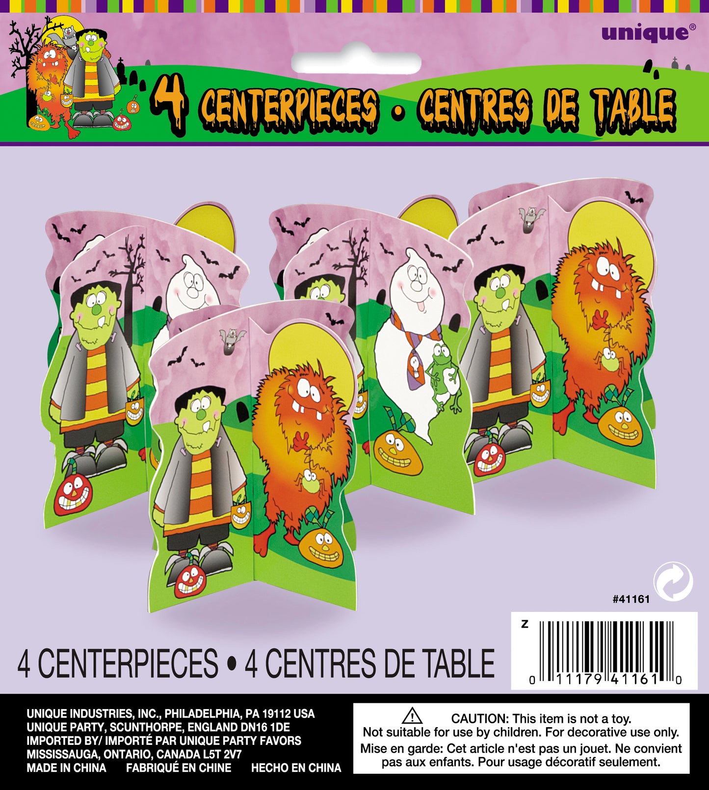 Little Monsters 3D Mini Decorations, 4ct