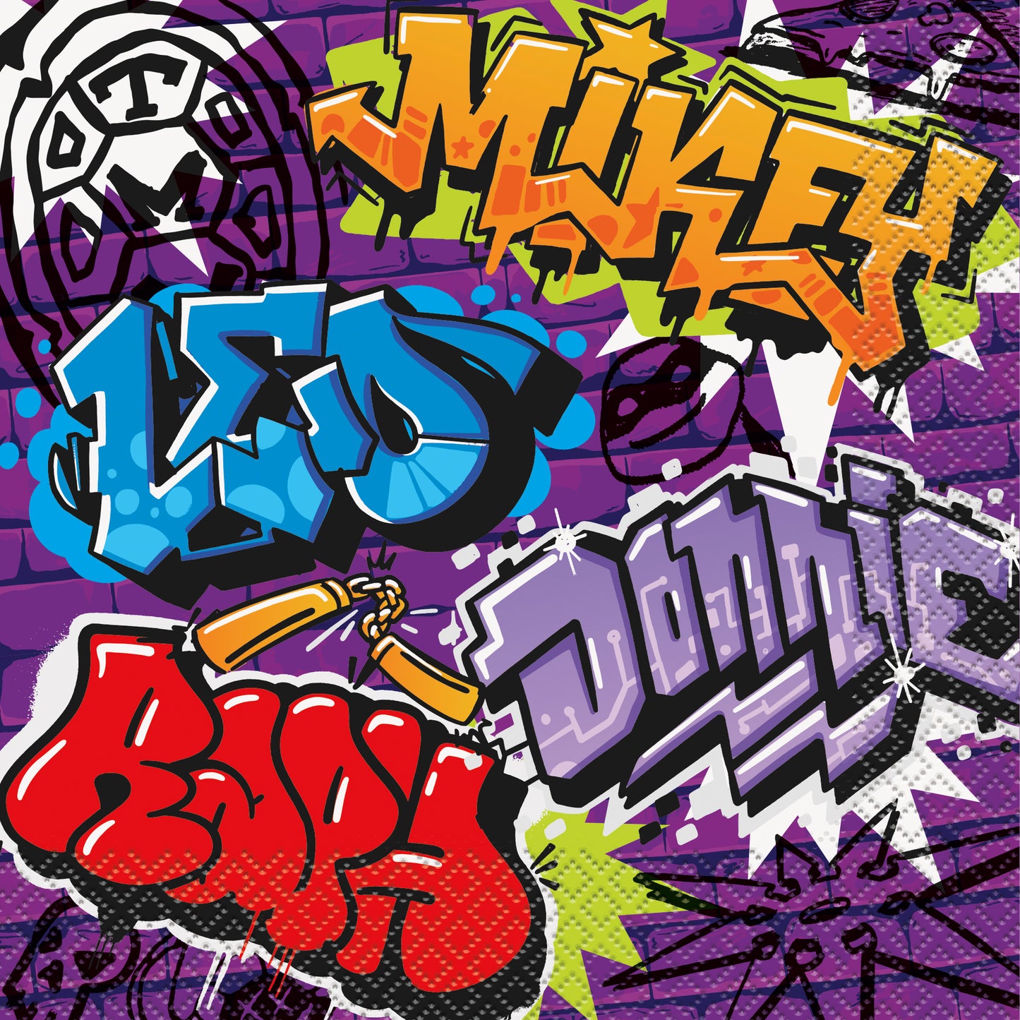 Servilletas de almuerzo TMNT Mutant Mayhem, 16 unidades