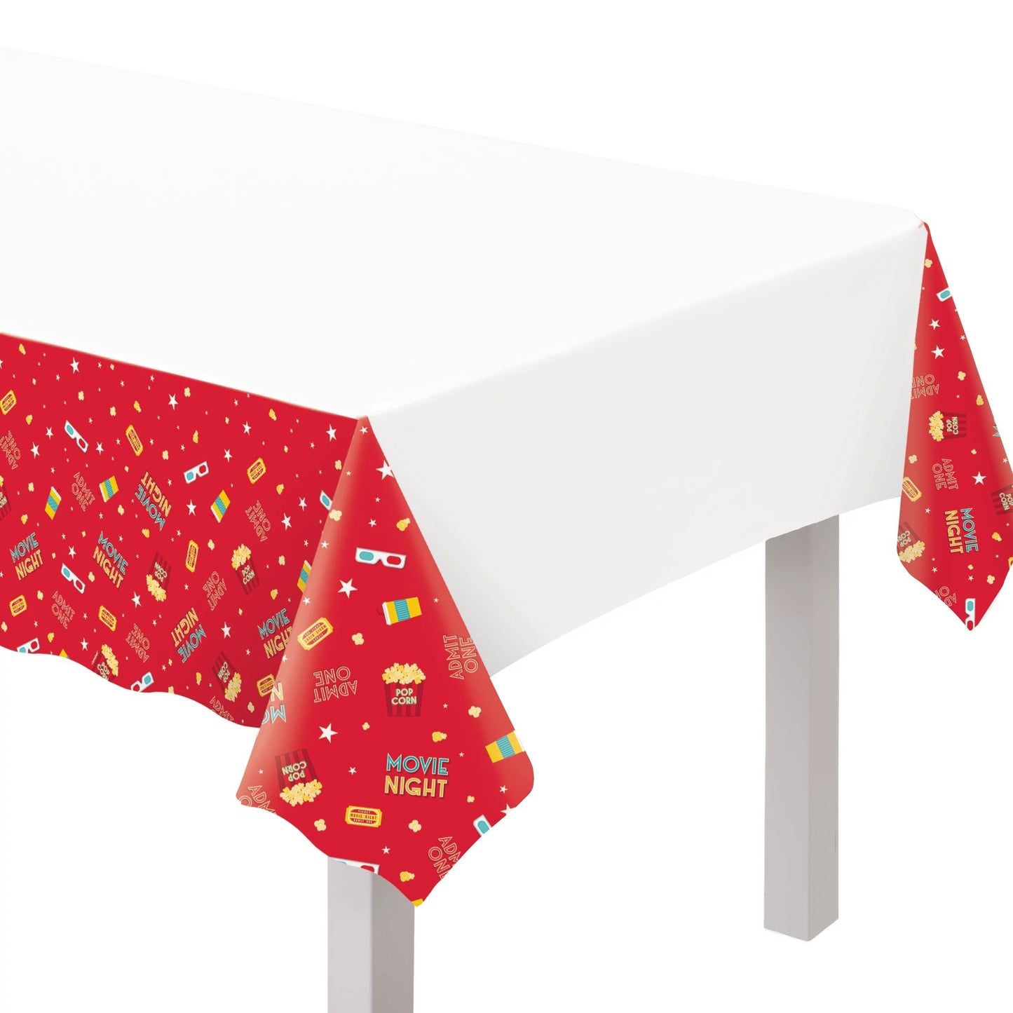 Movie Night Plastic Table Cover, 1ct