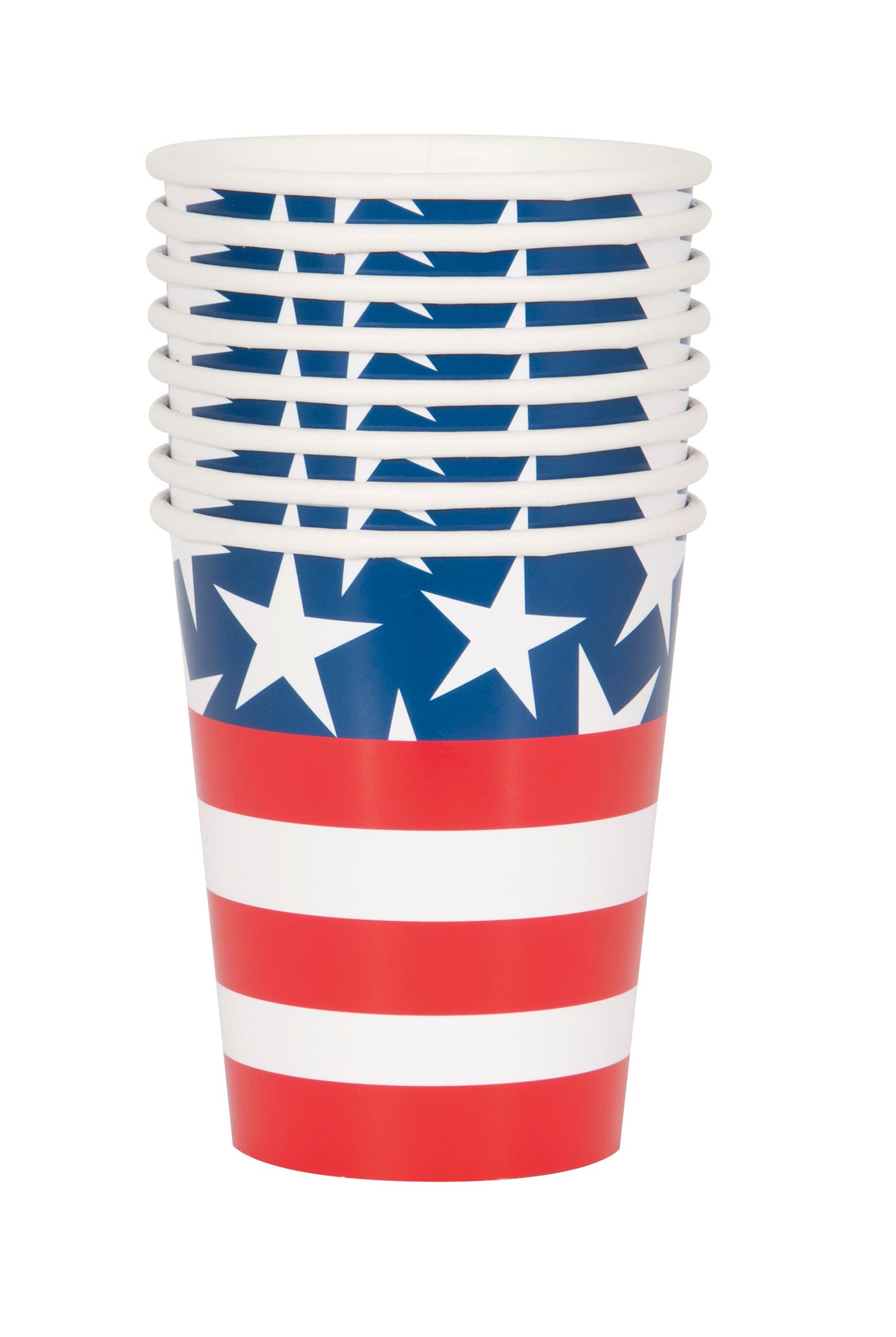 Vasos de papel Stars & Stripes 4 de julio de 9 oz, 8 unidades