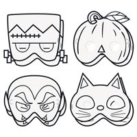Color Your Own Halloween Paper Masks 8ct