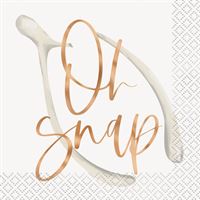 Modern Pastel Thanksgiving "Oh Snap" Beverage Napkins 16ct - Foil Stamping
