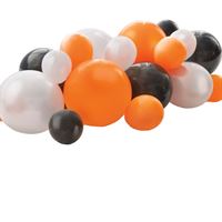 Halloween Balloon Garland Table Runner with Foil Confetti Cutouts