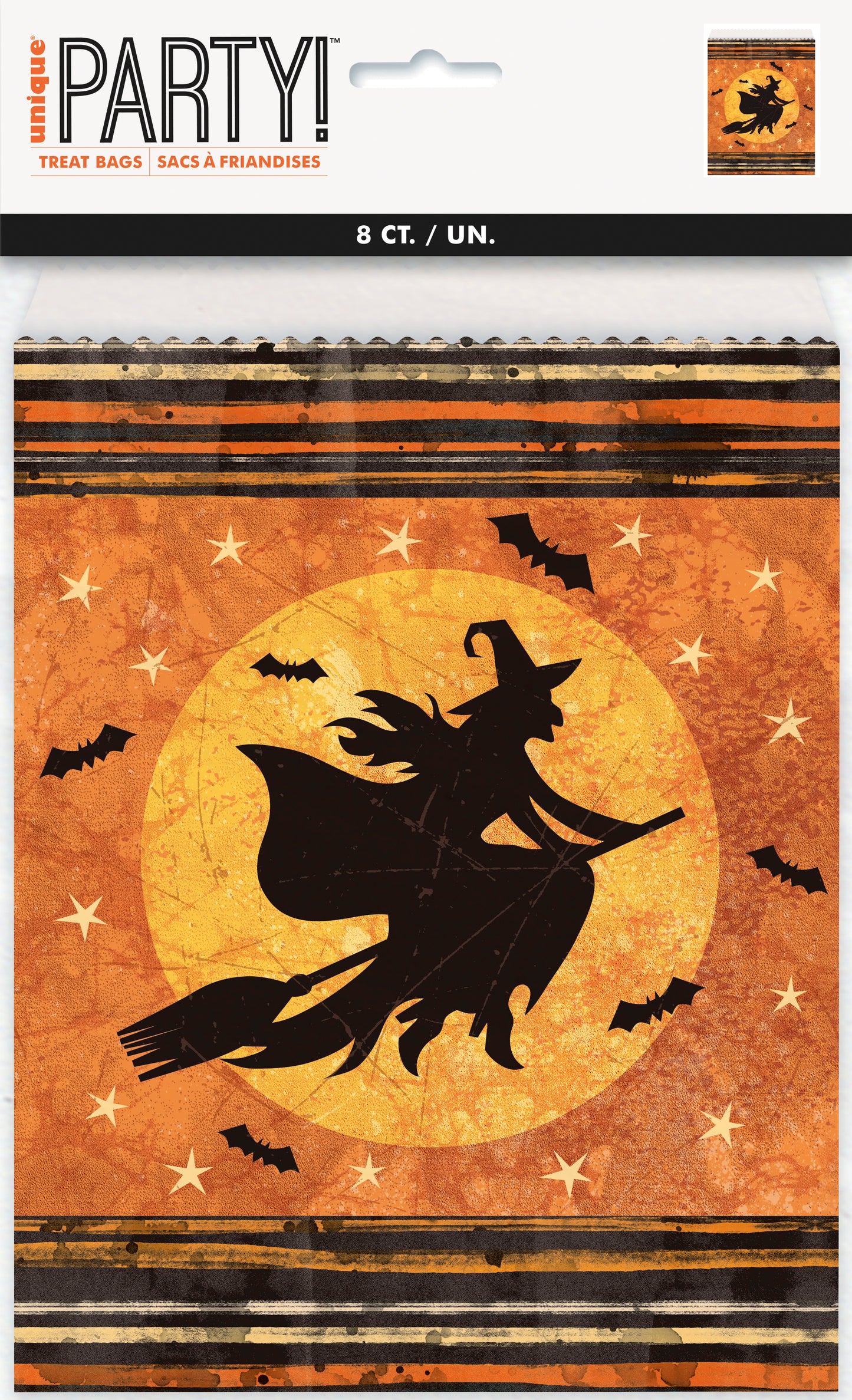 Full Moon Halloween Paper Goodie Bags, 8ct