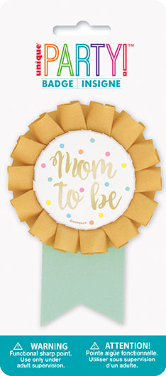 "Mom to be" Baby Shower Badge, 1ct