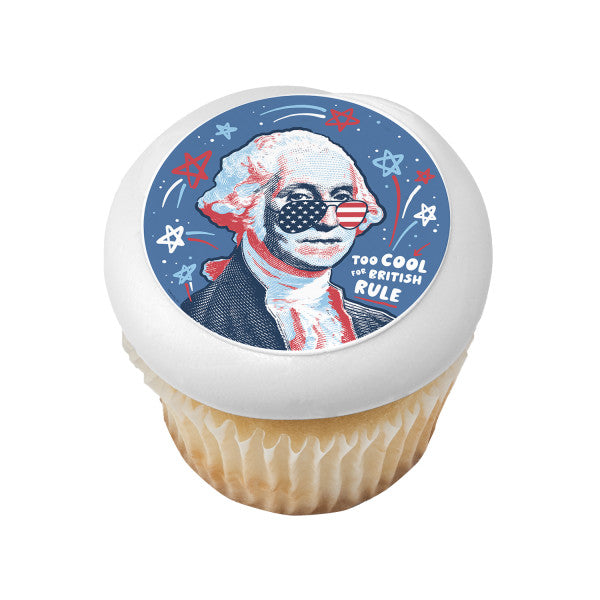 Cool George Washington Edible Cake Topper Image