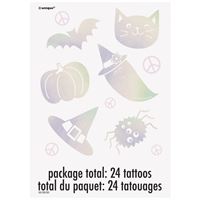Groovy Halloween Iridescent Foil Tattoos 24ct
