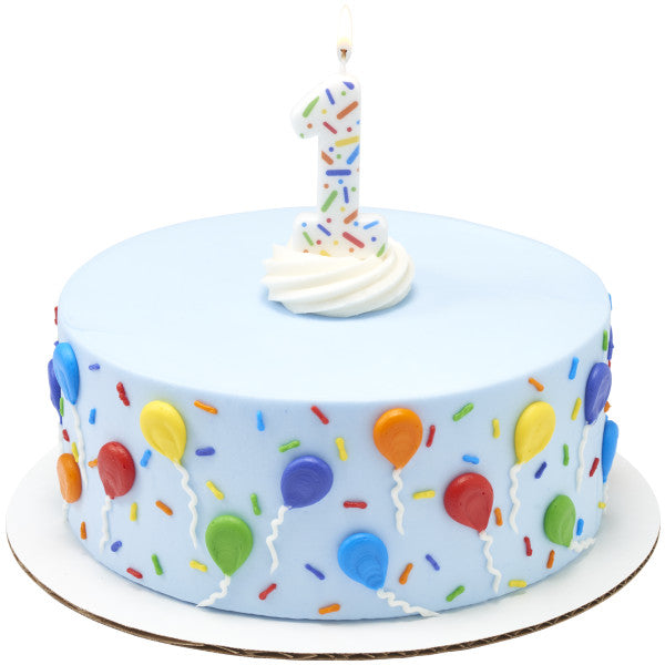 1 Rainbow Sprinkle Numeral Candles