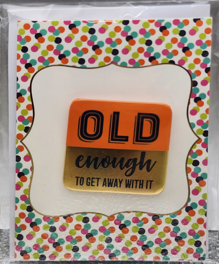 Tarjeta de felicitación de cumpleaños con pin