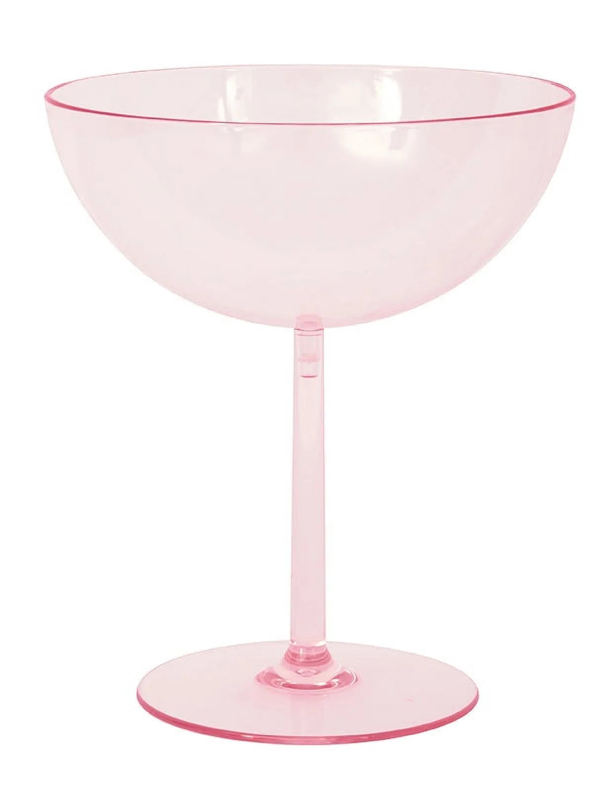 Pink Plastic Coupe Glasses 2ct