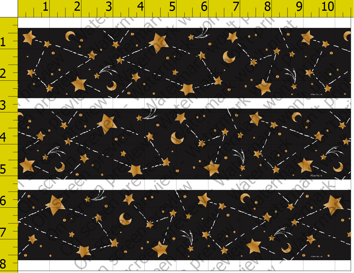 Moon and Stars Constellations Edible Cake Topper Image Strips