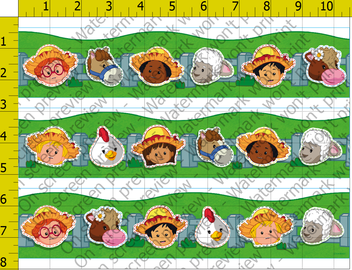 Little People Farm Friends Edible Cake Topper Image Strips – A Birthday ...