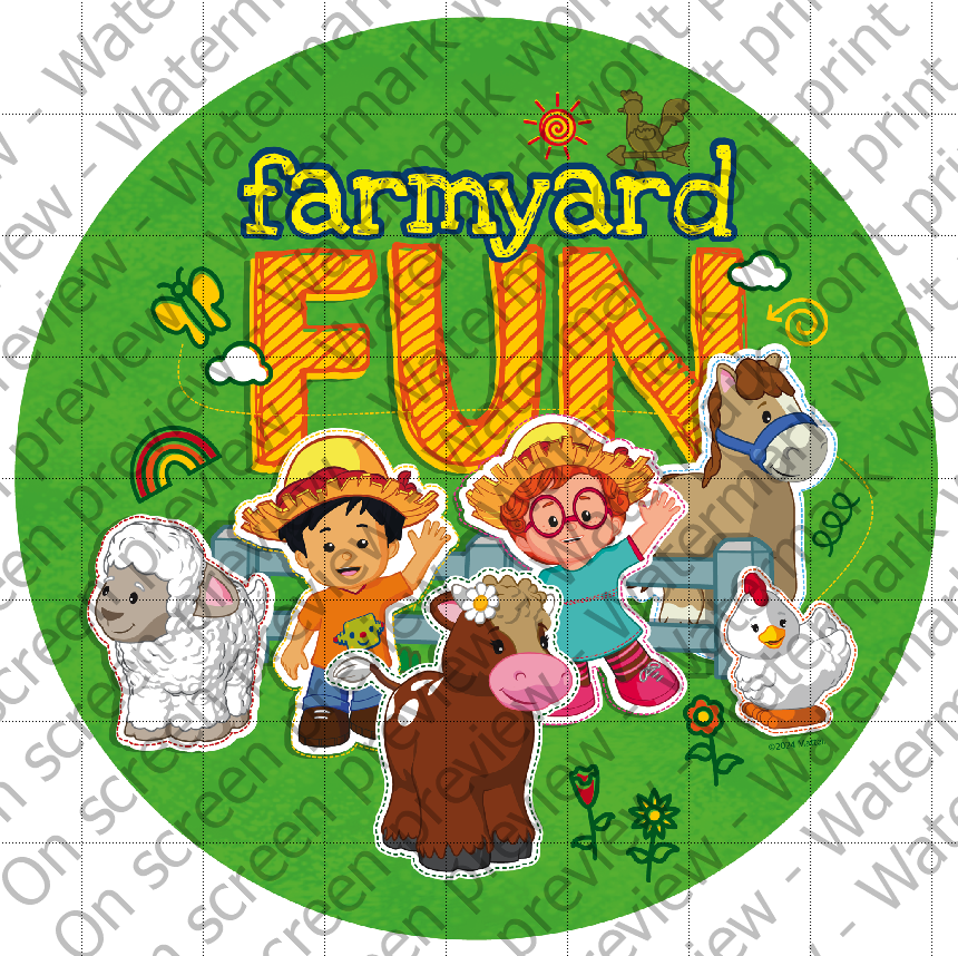 Little People Farmyard Fun Edible Cake Topper Image
