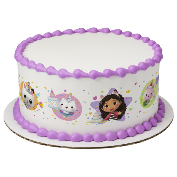 DreamWorks Gabby's Dollhouse Follow that Confetti! Edible Cake Topper Image Strips 3ct