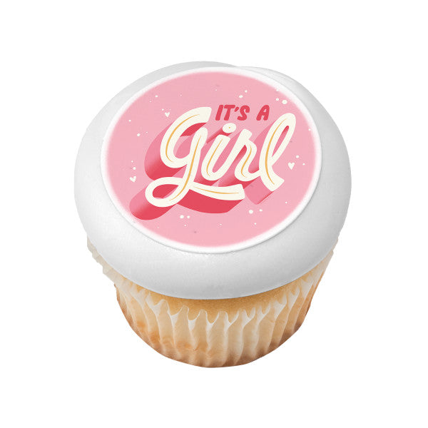 It's a Girl Edible Cake Topper Image