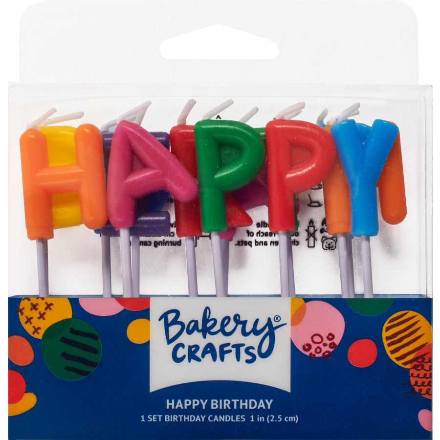 Velas especiales con letras de feliz cumpleaños