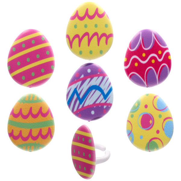 Bright Easter Egg Cupcake Rings 12ct