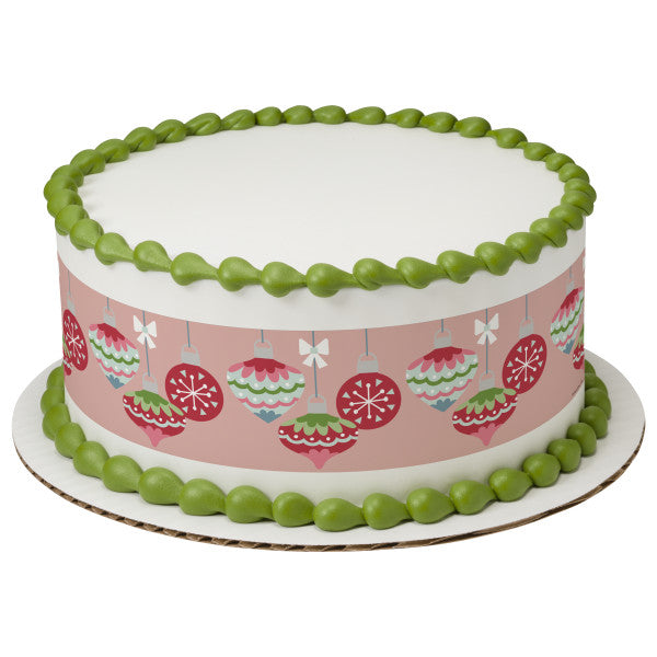 Christmas Ornaments Edible Cake Topper Image Strips