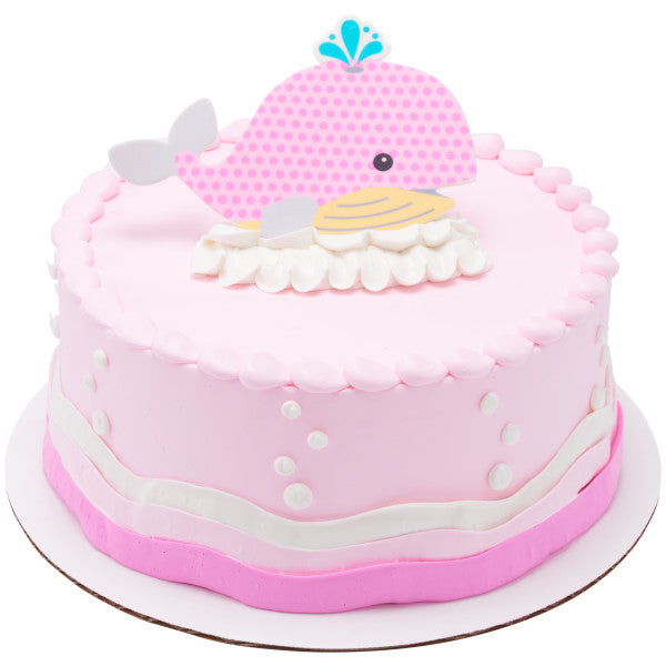 Ballena Bebé Rosa Grande Decoración Dulce Decoración Comestible