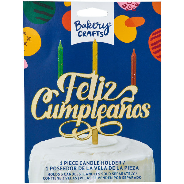 Feliz Cumpleaños Plastic Candle Holder