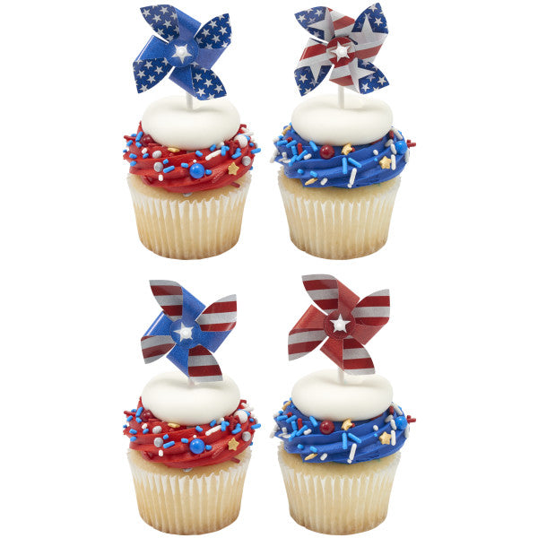 Red, White and Blue Pinwheels DecoPics® 12ct
