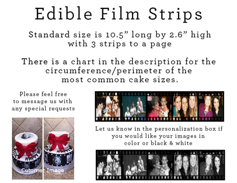 Create Your Own Film Strips Edible Cake Topper Image Strips ABPID50429