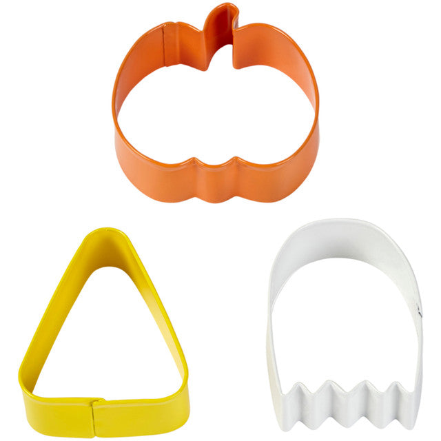 Pumpkin, Ghost and Candy Corn Cookie Cutter Set, 3-Piece