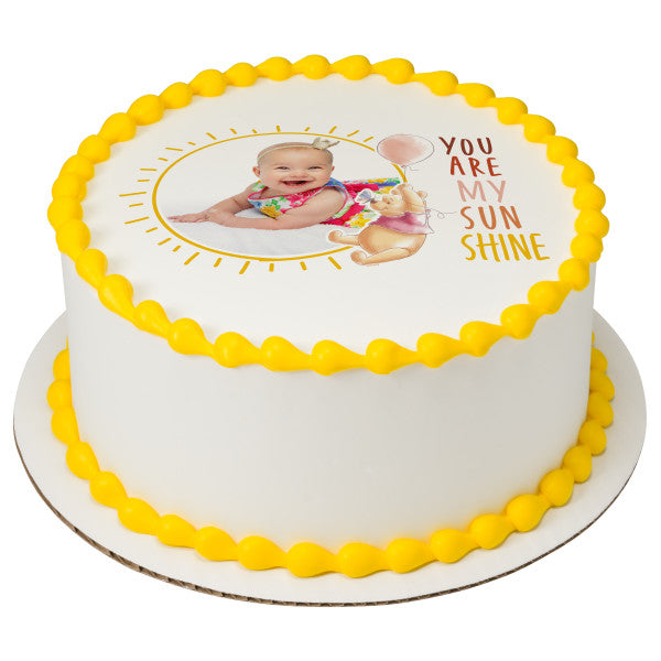 Baby Winnie the Pooh Edible Cake Topper Image Frame
