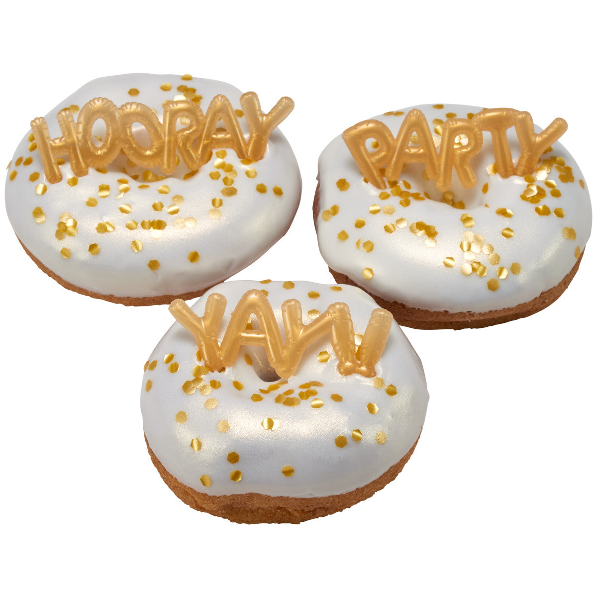 Gold Balloon Words Mini Cupcake Layon