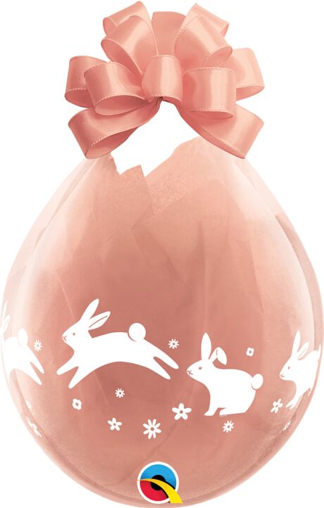 Hopping Bunnies 18" Stuffing Latex Balloon, 1ct