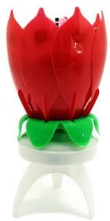 Lotus Design Musical Candle, 1ct