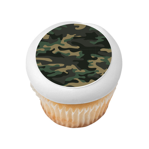 Camo Edible Cake Topper Image