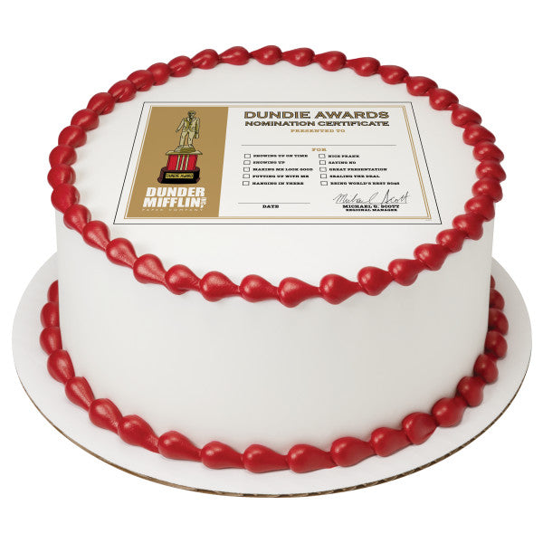 The Office Dundie Awards Edible Cake Topper Image