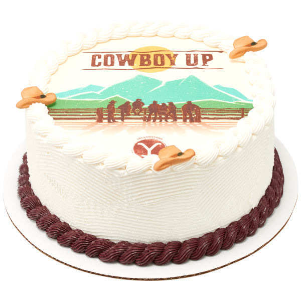 Yellowstone Cowboy Up Edible Cake Topper Image A Birthday Place
