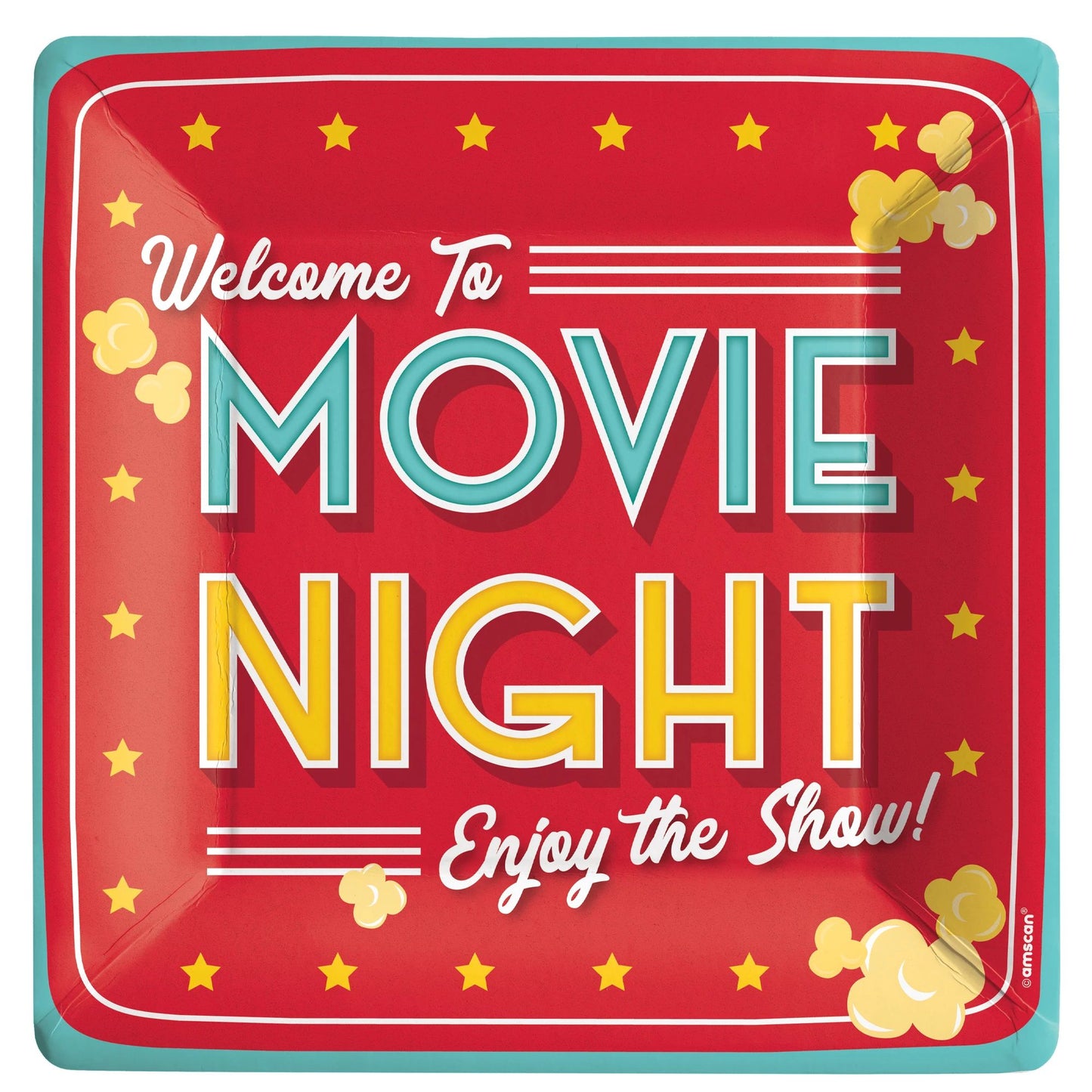 Movie Night Popcorn 10.5" Plate, 20ct