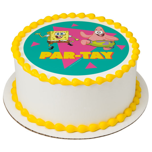 SpongeBob SquarePants Par-Tay Edible Cake Topper Image