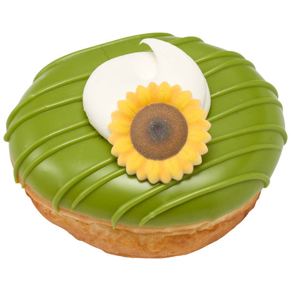 Decoraciones de azúcar con adornos de girasol brillante