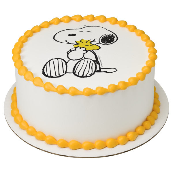 Peanuts Snoopy and Woodstock Edible Cake Topper Image